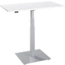 Bijzettafel Set Up, elektrisch in hoogte verstelbaar, monopilaar, B 1000 x D 600 x H 635-1285 mm, wit/blank aluminium