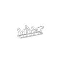 Bike rack with wheel holders WSM, bilateral, for wheels up to 55 mm wide, W 1050 x D 3200 x H 415 mm, hot-dip galvanized steel, 6 spaces, assembled