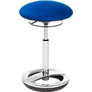 Bipedestador Sitness HIGH BOB, para sentarse de forma ergonómica, regulable en altura, efecto de balanceo, H 490-700 mm, azul, marco cromado