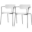 BISTRO stoel, stapelbaar tot 4 eenheden, B 535 x D 545 x H 760 mm, stalen buis en polypropeen, wit, 2 eenheden