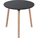 Bistrotafel Palomba, rond, 3-poots massief houten frame, Ø 800 x H 750 mm, zwart/beuken