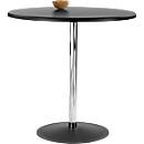 Bistrotisch LENA Ø 800 x H 760 mm, schwarz, rund, melaminbeschichtet, Tellerfuß verchromt
