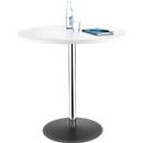 Bistrotisch LENA Ø 800 x H 760 mm, weiß, rund, melaminbeschichtet, Tellerfuß verchromt

