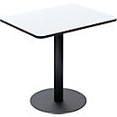 Bistrotisch Paperflow Mezzo, melaminharzbeschichtete MDF-Platte, Stahlgestell, B 600 x T 800 x H 750 mm, weiß/mattschwarz