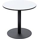 Bistrotisch Paperflow Mezzo, melaminharzbeschichtete MDF-Platte, Stahlgestell, rund Ø 800 x H 750 mm, weiß/mattschwarz