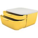 Bloc à tiroirs Leitz® Cosy, compatible avec les aliments, pour A4 et A5, 2 tiroirs, avec pieds en caoutchouc, L 251 x P 275 x H 143 mm, jaune