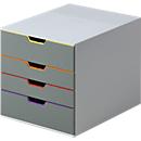 Bloc à tiroirs Varicolor DURABLE - 4 tiroirs - format C4 - gris et anthracite