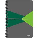 Bloc collège Office 445800 LEITZ®, format A5, reliure plastifiée, quadrillé, vert