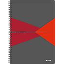 Bloc collège Office 449500 LEITZ®, format A4, PP, quadrillé, rouge