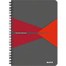 Bloc collège Office 449800 LEITZ®, format A5, PP, quadrillé, rouge