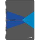 Bloc collège Office 464700 LEITZ®, format A4, reliure plastifiée, quadrillé, bleu