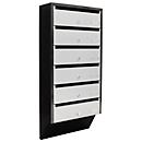 Bloc de boîtes aux lettres - 6 boîtes aux lettres - noir et argenté