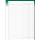 Bloc de mesure Oneco, A4, vert foncé/blanc, 2 blocs
