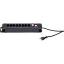 Bloc multiprise, 10 prises, avec interrupteur, noir, Premium-Line