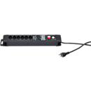 Bloc multiprise, 6 prises, avec interrupteur, noir, Premium-Line