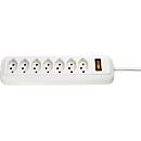 Bloc multiprise 7 prises, blanc, avec interrupteur