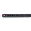 Bloc multiprise avec antisurtension Eco-Line 13500 A, 6 prises, noir