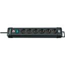 Bloc multiprise Premium-Line, 6 prises, noir
