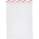 Bloc-notes ELCO, quadrillé avec interlignes de 4 mm, format A6, 100 feuilles, blanc