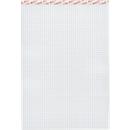 Bloc-notes ELCO, quadrillé avec interlignes de 5 mm, format A4, 100 feuilles, blanc