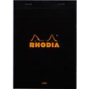 Bloc-notes Rhodia No.16, DIN A5, 80 feuilles, agrafé, dos cartonné, 80 g/m², ligné, avec marge, noir