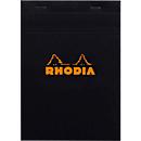 Bloc-notes Rhodia No.16, DIN A5, 80 feuilles, agrafé, dos cartonné, 80 g/m², quadrillé, noir