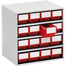 Bloc-tiroir 1630 TRESTON, 16 tiroirs, P 300 mm, rouge