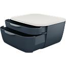 Blocs à tiroirs Leitz® Cosy, compatible avec les aliments, pour A4 et A5, 2 tiroirs, avec pieds en caoutchouc, L 251 x P 275 x H 143 mm, gris