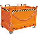 Bodemklepcontainer FB 500, L 800 x B 1200 x H 860 mm, oranje