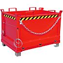 Bodemklepcontainer FB 500, L 800 x B 1200 x H 860 mm, rood