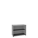 Boekenkast, 2 OH, fijne spaanplaat, B 1000 x D 450 x H 820 mm, zilver