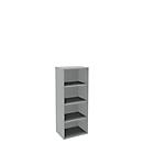 Boekenkast, 4 OH, fijne spaanplaat, B 600 x D 450 x H 1580 mm, lichtgrijs