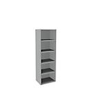 Boekenkast, 5 OH, fijne spaanplaat, B 600 x D 450 x H 1930 mm, lichtgrijs