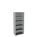 Boekenkast, 5 OH, fijne spaanplaat, B 800 x D 450 x H 1930 mm, lichtgrijs