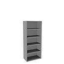 Boekenkast, 5 OH, fijne spaanplaat, B 800 x D 450 x H 1930 mm, zilver