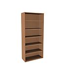 Boekenkast, 6 OH, fijne spaanplaat, B 1000 x D 450 x H 2300 mm, beukendecor
