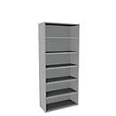 Boekenkast, 6 OH, fijne spaanplaat, B 1000 x D 450 x H 2300 mm, lichtgrijs
