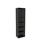 Boekenkast, 6 OH, fijne spaanplaat, B 600 x D 450 x H 2300 mm, grafiet