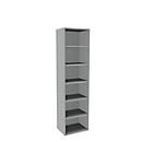 Boekenkast, 6 OH, fijne spaanplaat, B 600 x D 450 x H 2300 mm, lichtgrijs