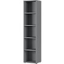 Boekenkast Aalborg - spaanplaat - B 450 x D 400 x H 1970 mm - 4 verstelbare legborden - grafiet