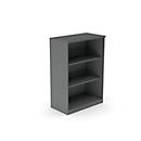 Boekenkast NEVADA - van houten -B 800 x D 445 x H 1155 mm - 3 OH - donkergrijs