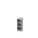Boekenkast, spaanplaat, B 400 x D 400 mm, 3 OH, lichtgrijs