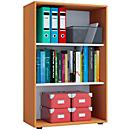 Boekenkast van hout, 3 OH, in hoogte verstelbare legborden, B 700 x D 400 x H 1050 mm, beuk