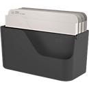 Boîte à lettres Rotho My Paper, 5 compartiments pour documents de format A4, L 355 x P 162 x H 295 mm, PP et carton, noir avec compartiments pour dossiers gris