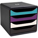 Boîte à tiroirs Exacompta BIG BOX à 4 tiroirs – Boîte de rangement pour le bureau et l'atelier
