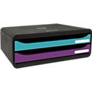 Boîte à tiroirs Exacompta TOOLBOX, 2 tiroirs, collection Titan, couleurs assorties – Rangement de bureau