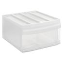 Boîte à tiroirs Rotho SYSTEMIX L, modulaire, 1 tiroir fermé, poignée encastrée, empilable, code QR, L 395 x l 340 x H 203 mm, PP, transparent