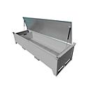Boîte à tubes fluorescents BAUER SL-N 220, en tôle d'acier, accessible en fauteuil roulant, couvercle galvanisé, cloison amovible, L 2300 x P 800 x H 530 mm, gris