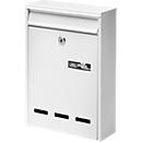 Boîte aux lettres Pocket, en métal, entrée de courrier format B5, porte nom, serrure à cylindre, blanc