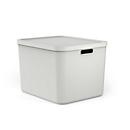 Boîte de rangement Rotho ALBULA, 55 l, avec poignée et couvercle, L 489 x l 405 x H 340 mm, plastique recyclé, blanc
